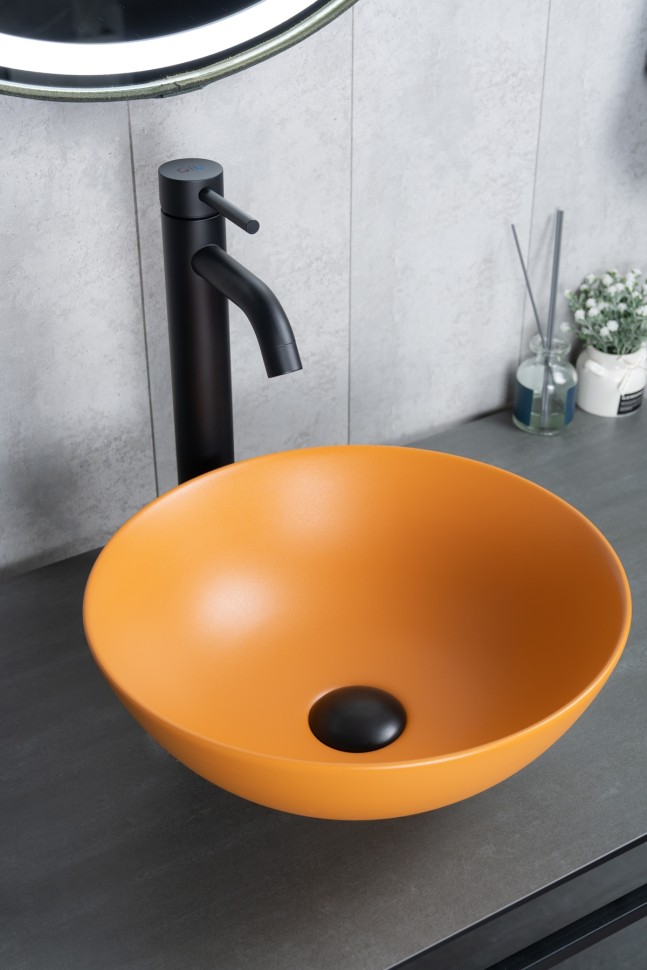 Раковина Gid 9081orm 53405 накладная оранжевая матовая 36x36x14