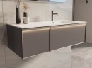 База под раковину Vincea  Elise 1200 подвесная, правая, 2 выкатных ящика soft close, серый матовый