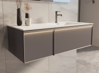 База под раковину Vincea  Elise 1200 подвесная, правая, 2 выкатных ящика soft close, серый матовый