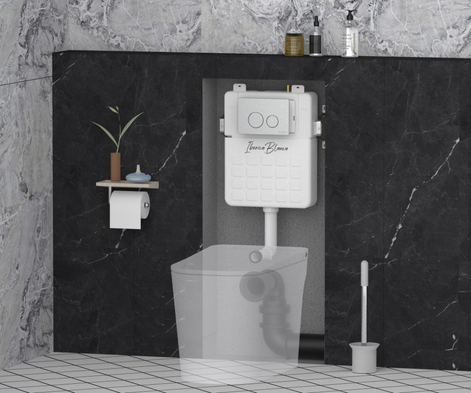 Бачок для унитаза скрытого монтажа IBERICA BLANCA SILENCIO (IB.032C)