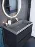 Раковина для ванной 70 см, Uperwood Classic Quartz, кварцевая, серая матовая, бетон