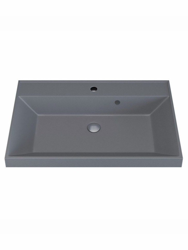 Раковина для ванной 70 см, Uperwood Classic Quartz, кварцевая, серая матовая, бетон