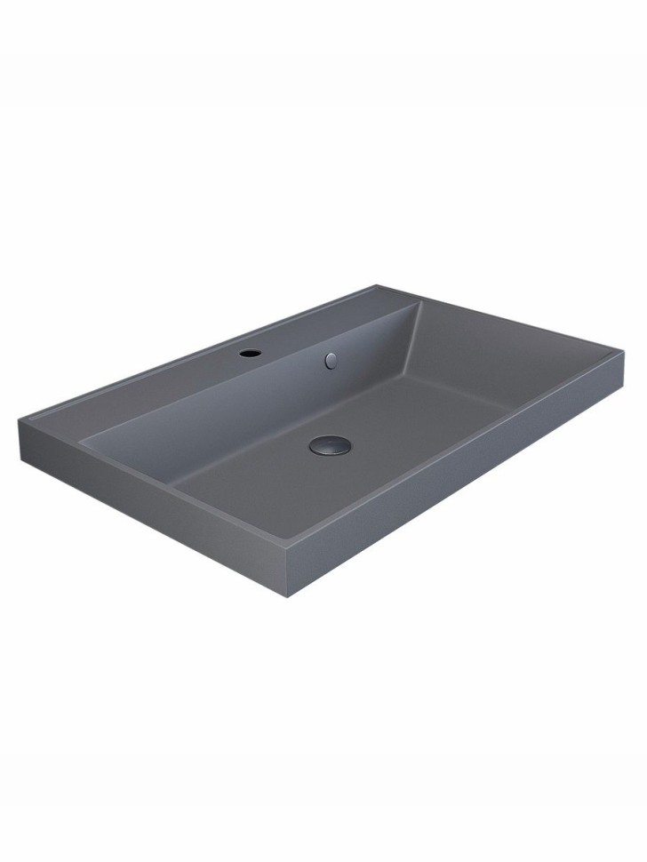 Раковина для ванной 70 см, Uperwood Classic Quartz, кварцевая, серая матовая, бетон