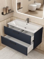 Тумба под раковину для ванной Uperwood Foster New 90 см, подвесная, черная