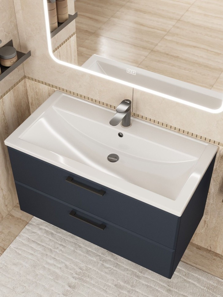 Тумба под раковину для ванной Uperwood Foster New 90 см, подвесная, черная