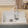 Кухонная мойка кварцевая Uperwood Quartz Premium UPD-05-01, прямоугольная двухсекционная, белая