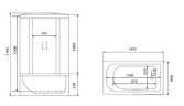 Timo eco TE-0750 душевая кабина 148*80*218, турецкая баня хамам