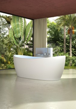 Ванна Солид Серфейс (Solid Surface) Vincea VBT-6S03MW, 1700*800*630, белый матовый, щелевой перелив