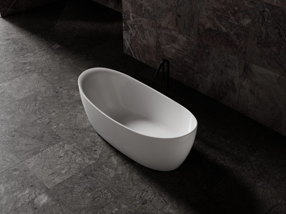 Ванна Solid Surface Vincea VBT-6S03MW, 1700*800*630, белый мат., слив-перелив в комплекте