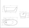 Ванна Solid Surface Vincea VBT-6S03MW, 1700*800*630, белый мат., слив-перелив в комплекте