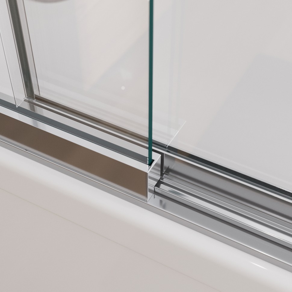 Душевая шторка на ванну с фиксированным креплением одной створки CEZARES SLIDER-FIX-VF-11-90/150-C-Cr