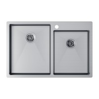 Мойка нерж. сталь KRONER 78/2S, PM237851-BS, брашированная нерж.сталь, 780х510мм, Paulmark