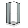 Душевой уголок Niagara Eco NG-009-14QT (90х90х195) низкий поддон(13см),черный,стекло тонированное,2 места
