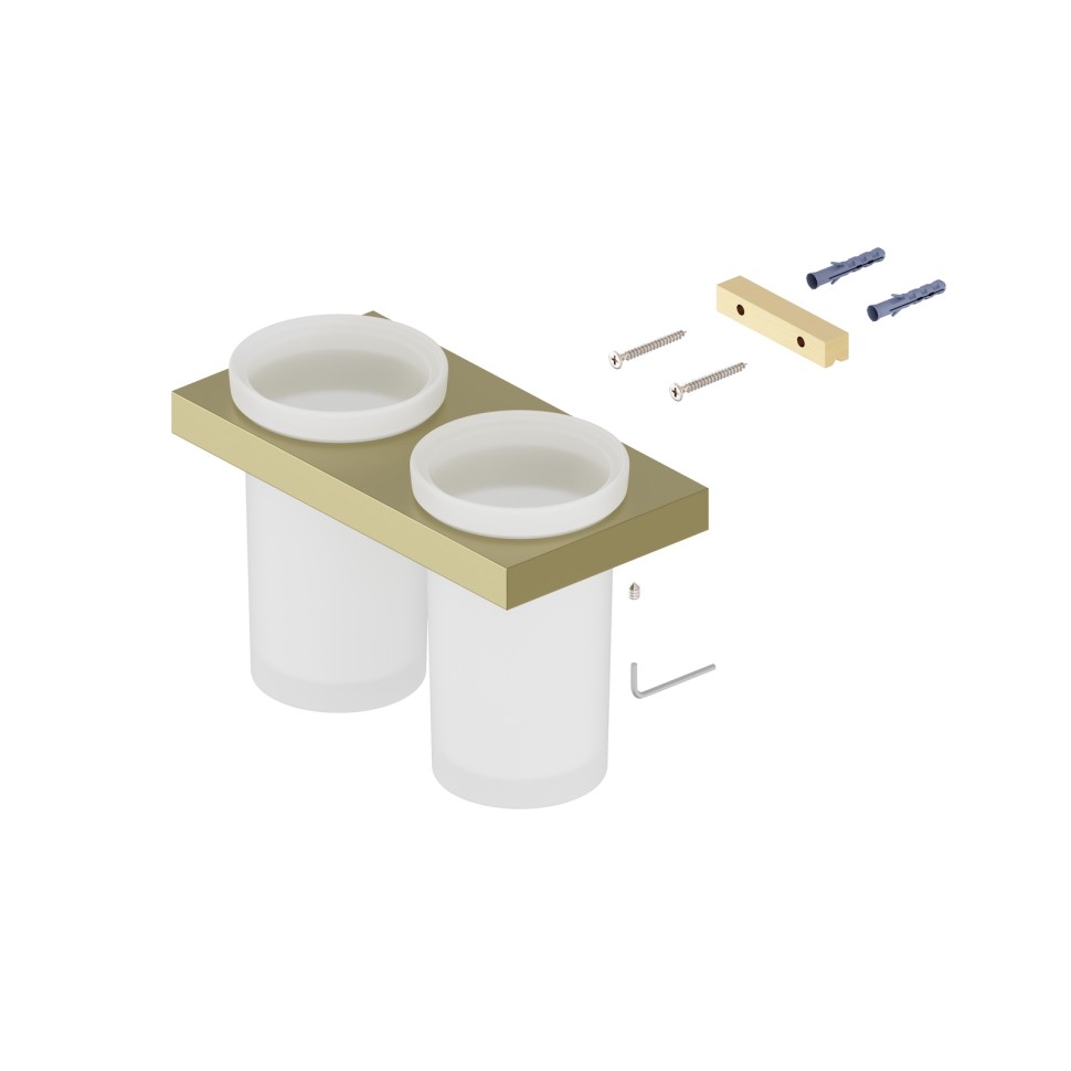 Стакан для зубных щеток двойной Timo Petruma 15234/17 золото матовое