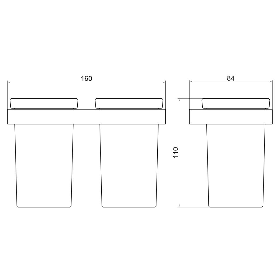 Стакан для зубных щеток двойной Timo Petruma 15234/17 золото матовое