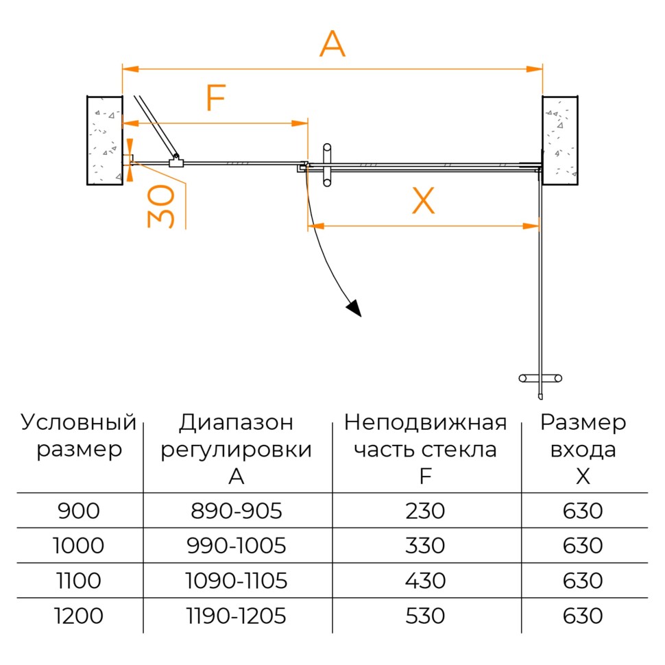 Душевая дверь RGW HO-012 (Прозрачное, 1000)