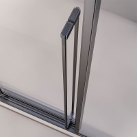 Душевой угол раздвижной Veconi Premium Ptato 300 SP GR-R, 1700х800x2000, брашированный графит, стекло прозрачное