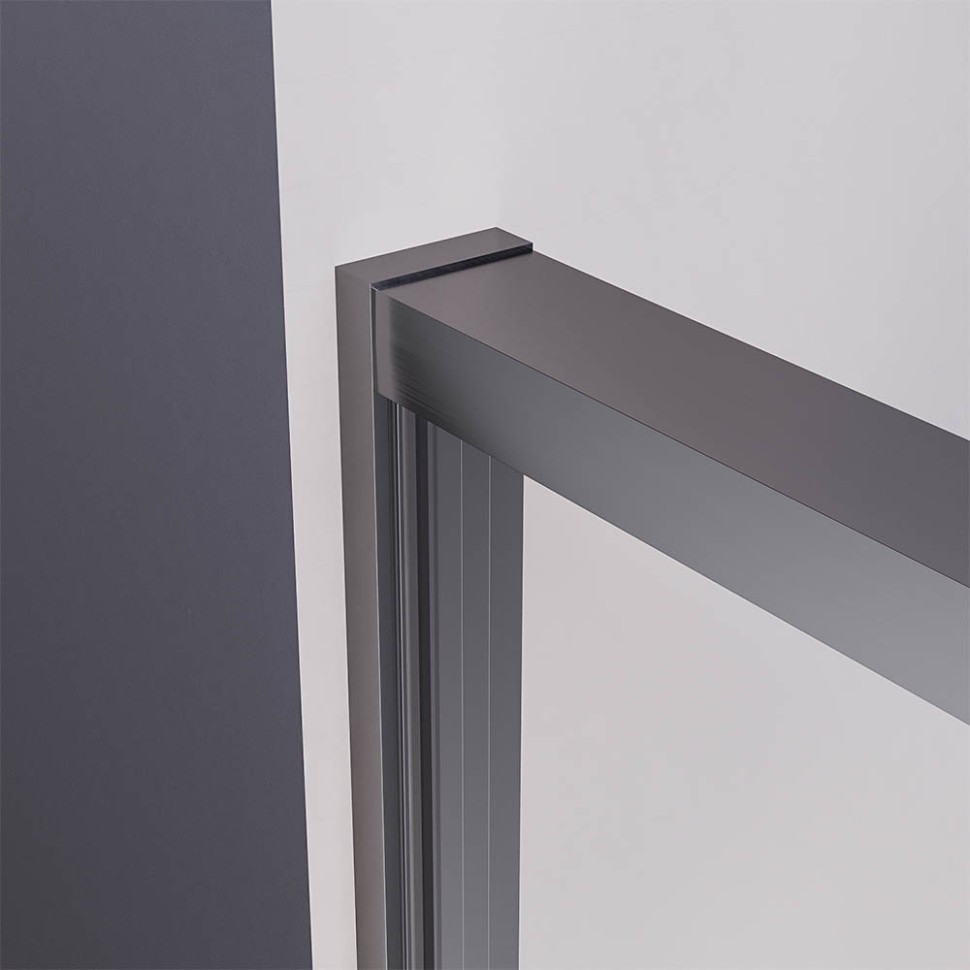 Душевой угол раздвижной Veconi Premium Ptato 300 SP GR-R, 1700х800x2000, брашированный графит, стекло прозрачное