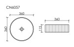 Умывальник чаша накладная круглая (цвет Антрацит Матовый) Element 360x360x115мм