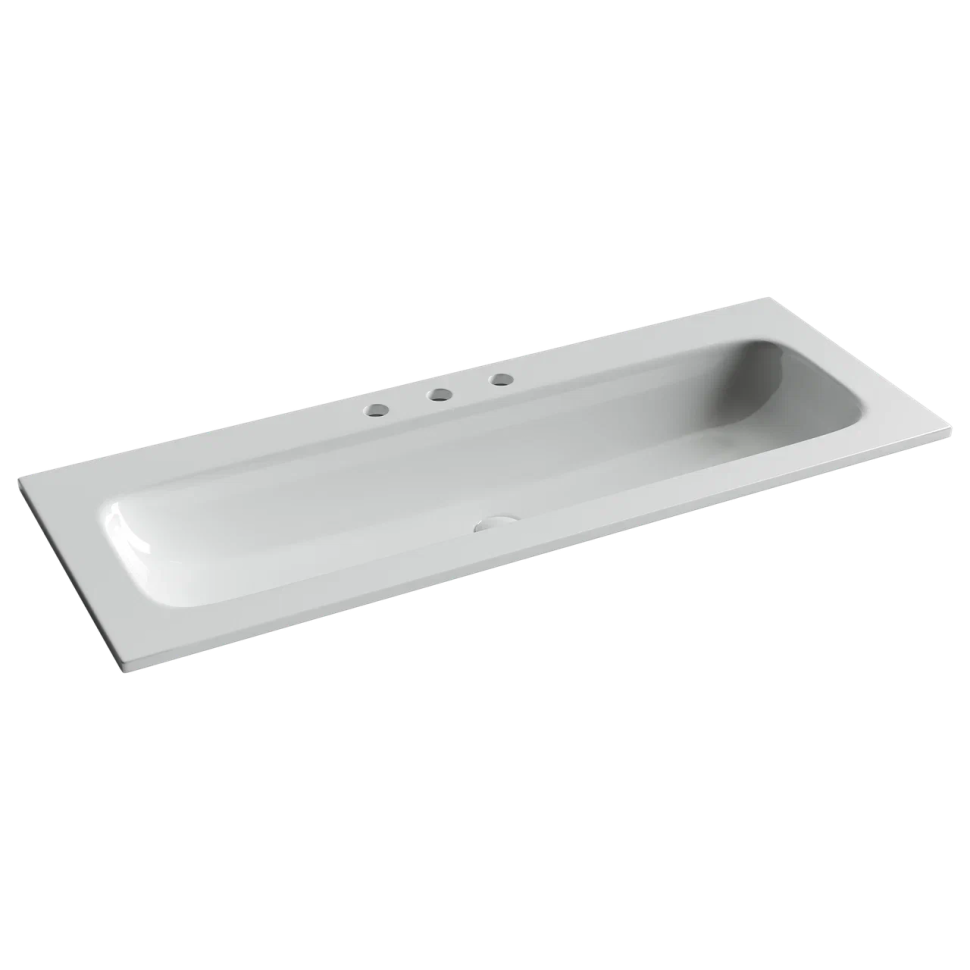 Раковина накладная мебельная CERAMICANOVA Grace прямоугольная 1210x457x137 с тремя отверстиями под смеситель цвет белый CN7024