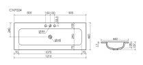 Раковина накладная мебельная CERAMICANOVA Grace прямоугольная 1210x457x137 с тремя отверстиями под смеситель цвет белый CN7024