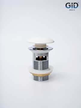 Донный клапан Gid с переливом Wh100-1 71102K белый 7x7x10