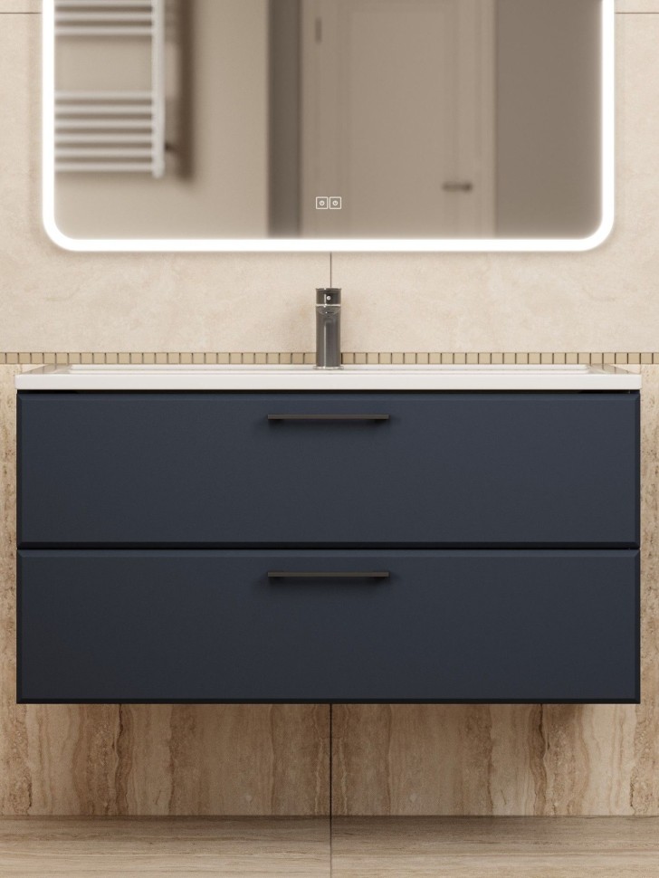 Тумба под раковину для ванной Uperwood Foster New 100 см, подвесная, черная