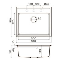 Кухонная мойка Omoikiri Daisen 57-ES Artgranit/espresso