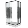Душевой уголок Niagara Eco NG-018-14Q BLACK (100х80х195) низкий поддон(13см),черный,стекло мозаика,2 места