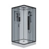 Душевая кабина Niagara Premium NG-6902-01GQ BLACK (100х100х210) низкий поддон(16 см),черный,стекло тонированное,4 места