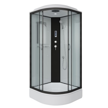 Душевая кабина Niagara Classic NG-6703-14P (80х80х215) средний поддон(26см),черный,стекло прозрачное,4 места