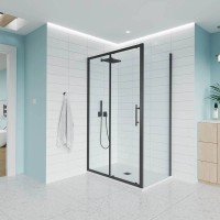 Боковая панель Evo SP B, 1200x1954, черный матовый, прозрачное стекло