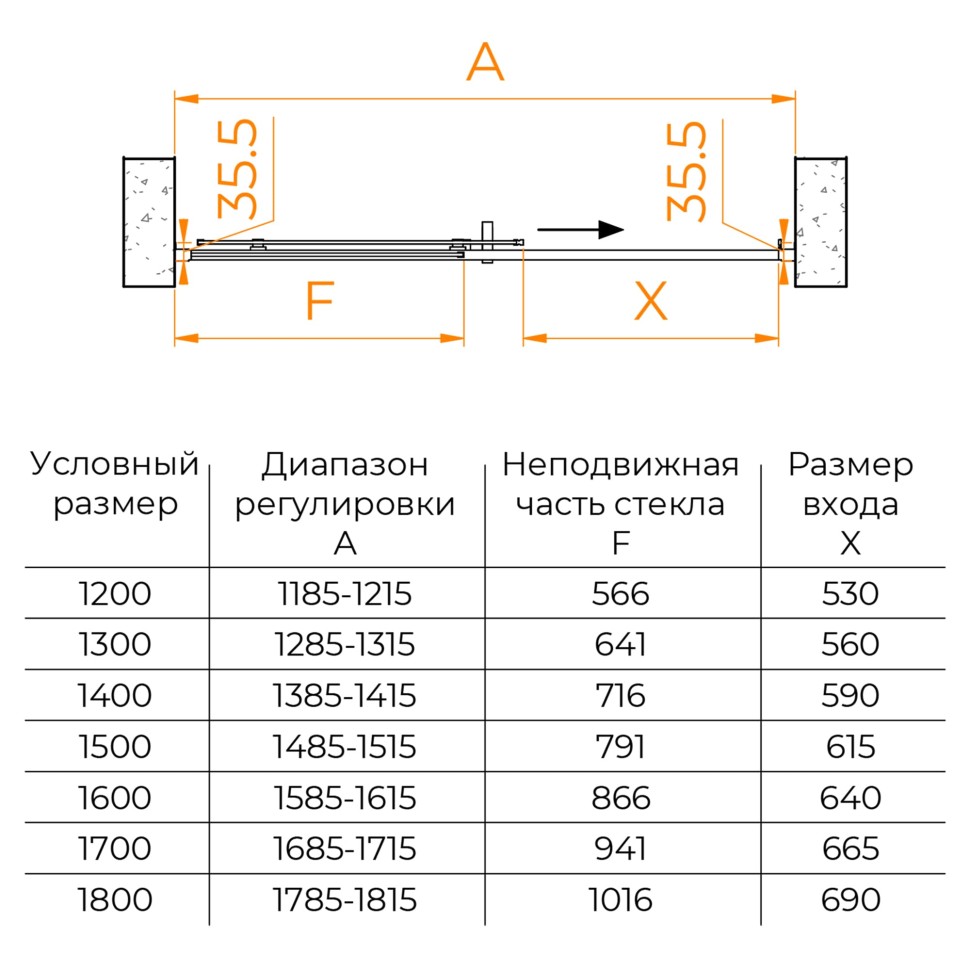 Душевая дверь RGW PA-017B (Матовое-Сатинат, 1500)