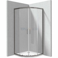 Душевая кабина, с поддоном, полукруглая - 80x80 см