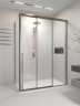 Душевой угол раздвижной Veconi Premium Ptato 300 SP GR-R, 1700х900x2000, брашированный графит, стекло прозрачное