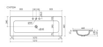 Раковина накладная мебельная CERAMICANOVA Grace прямоугольная 1210x457x137 с тремя отверстиями под смеситель цвет черный матовый CN7024MB