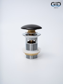 Донный клапан Gid с переливом Blm100-1 74407K черный матовый 7x7x10