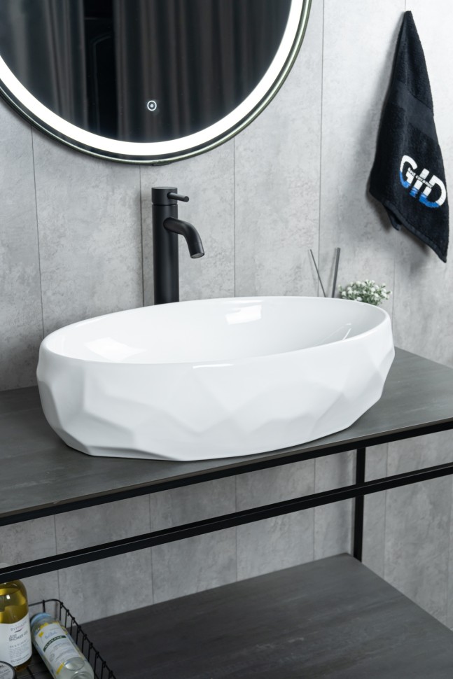 Раковина Gid 9030wx 51241 накладная белая 60x40x15