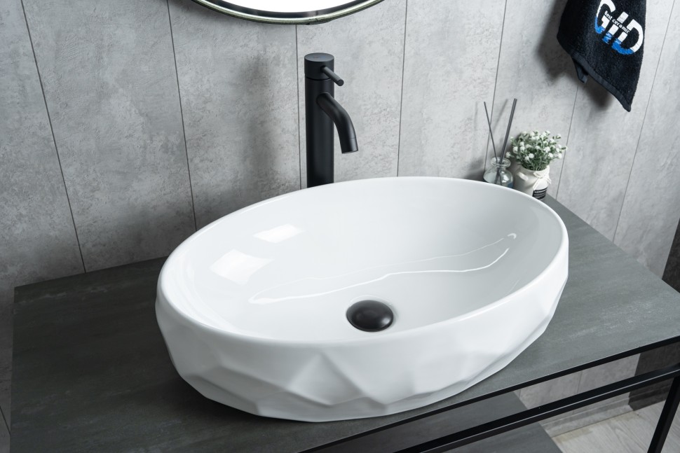 Раковина Gid 9030wx 51241 накладная белая 60x40x15