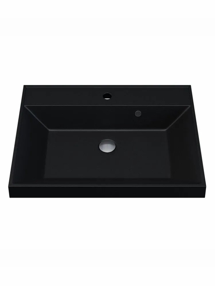 Раковина для ванной 70 см, Uperwood Classic Quartz, кварцевая, черная матовая, космос