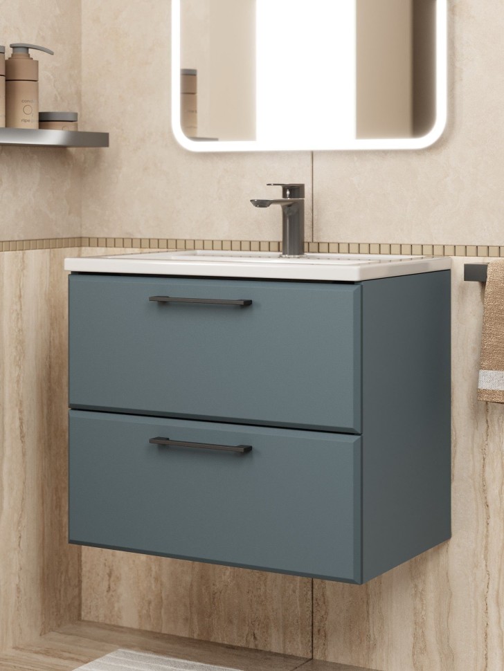 Тумба под раковину для ванной Uperwood Foster New 60 см, подвесная, серый графит