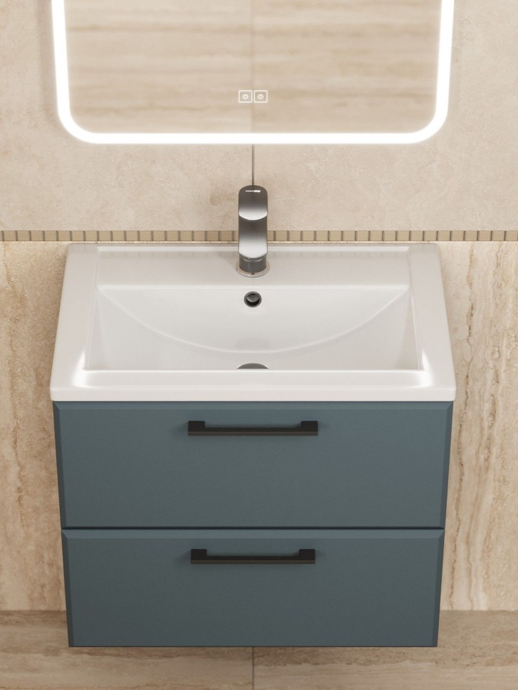 Тумба под раковину для ванной Uperwood Foster New 60 см, подвесная, серый графит