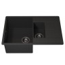 Кухонная мойка кварцевая Uperwood Quartz Premium UPD-05-04, прямоугольная двухсекционная, черная