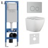 Комплект 3в1 IBERICA BLANCA инсталляция SILENCIO MINI, унитаз BILBAO ALTO белый, кнопка смыва INOX-O хром матовый (IB.001M.BLA.231.8132)