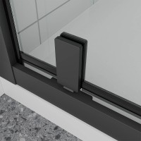 Душевая дверь Veconi Ottimo P30 B, 900x1900, черный матовый, стекло тонированное матовое