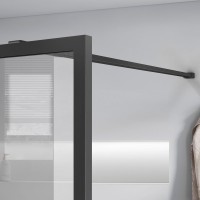 Душевая перегородка Walk-In VSW-1HC800CFGM, 800*2000, вороненая сталь, стекло прозрачное/рифленое