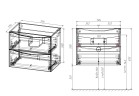 База под керамическую раковину Mia Slim 700 подвесная, 2 выкатных ящика soft close, G.White