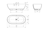 Ванна из искусственного камня Vincea VBT-4S04MW, 1700*800*560, белый мат., слив-перелив в комплекте