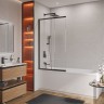 Душевая шторка на ванну с фиксированным креплением одной створки CEZARES SLIDER-FIX-VF-11-90/150-C-NERO