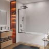 Душевая шторка на ванну с фиксированным креплением одной створки CEZARES SLIDER-FIX-VF-11-90/150-C-NERO